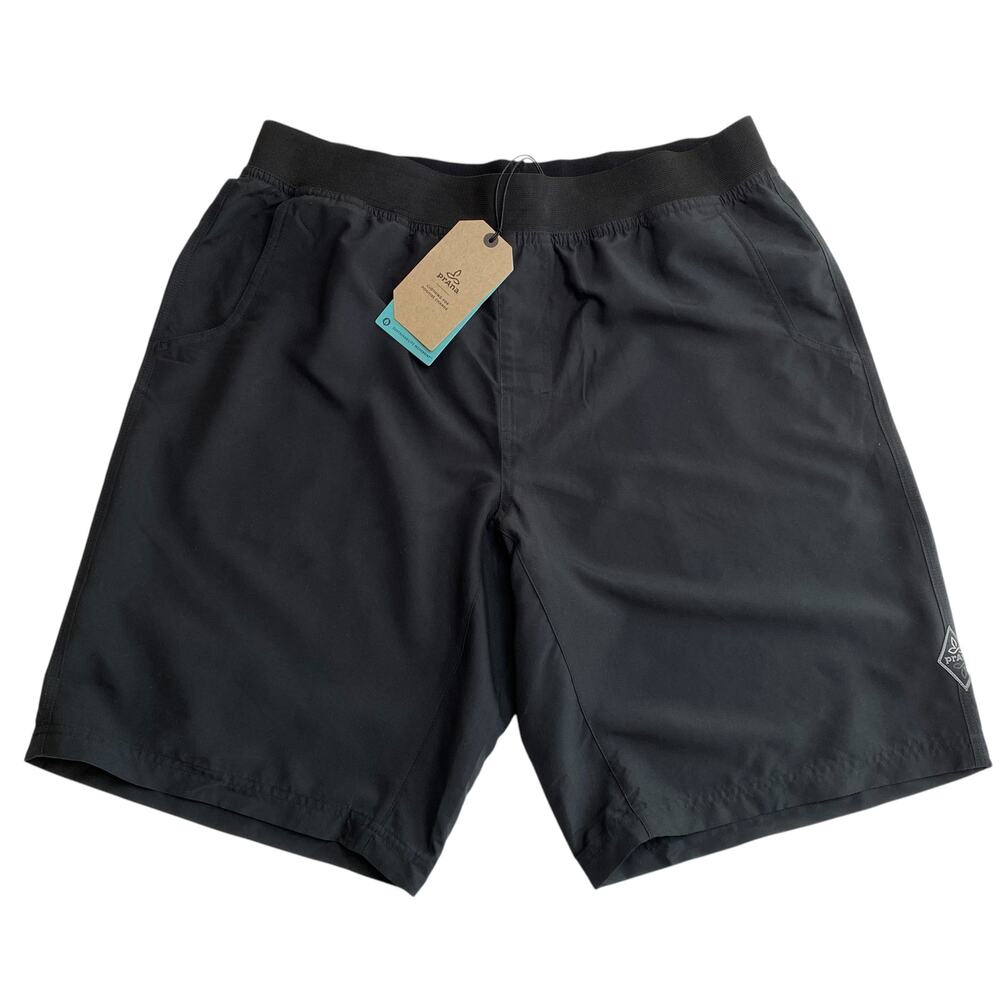 New Prana Mojo Shorts Stretch‎ Waist Men's Large Black Activewear Lightweight